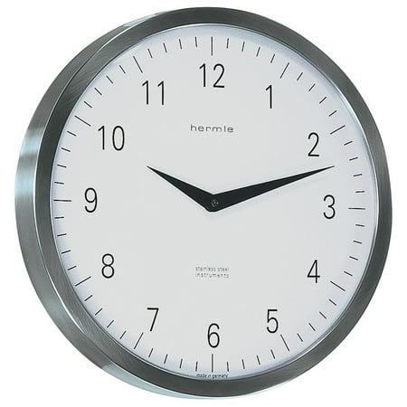 Hermle 45 Silver and White Round Wall Clock