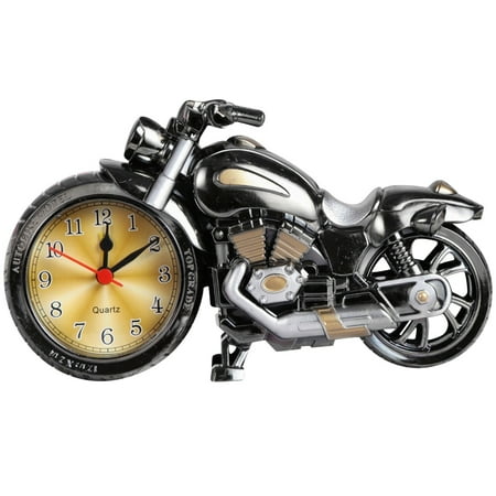 Herrnalise Comforts Home Decor Creative Motorcycle Motorbike Pattern Alarm Clock Desk Clock Home Cool Clock