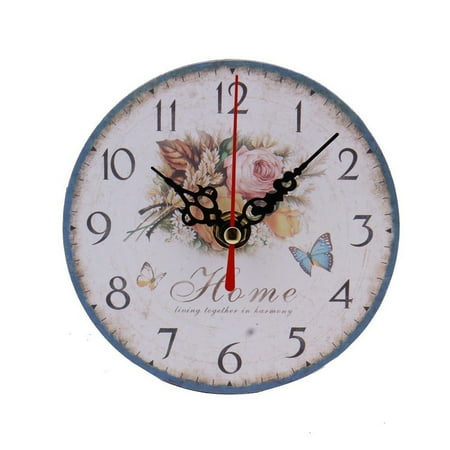 Hgrintd 12cm Vintage Style Antique Wood Wall Clock For Home Kitchen Office，white