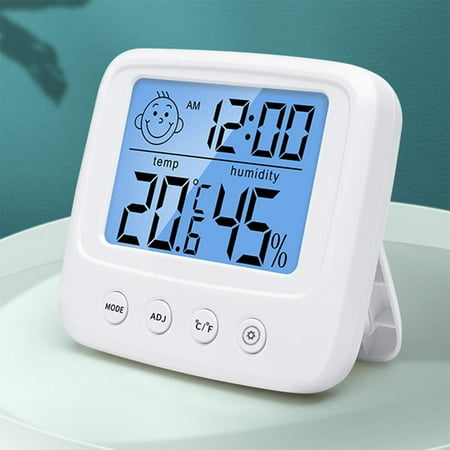 High Accuracy Digital Indoor Hygrometer Thermometer, Temperature Monitor And Humidity Meter, Thermo Hygrometer Comfort Level Indicator With Backlight, Clock And ℃/℉ Function