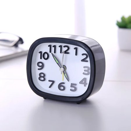 HNGPNGH Large Non-Ticking Silent Sweep Mechanical Alarm Clock with Night Light for Desk or Bedside Decoration and Snooze Function