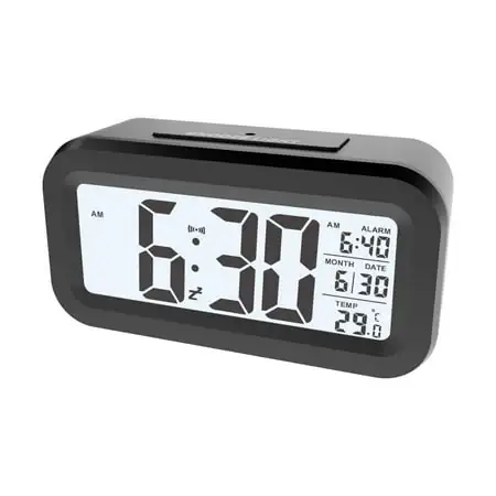 Hohaski Radio Alarm Clocks for Bedrooms Temperature Version Smart Clock, Silent Clock, Electronic Clock, Light Sensing Alarm Clock, Snoozy Student Smart Lcd Alarm Clock