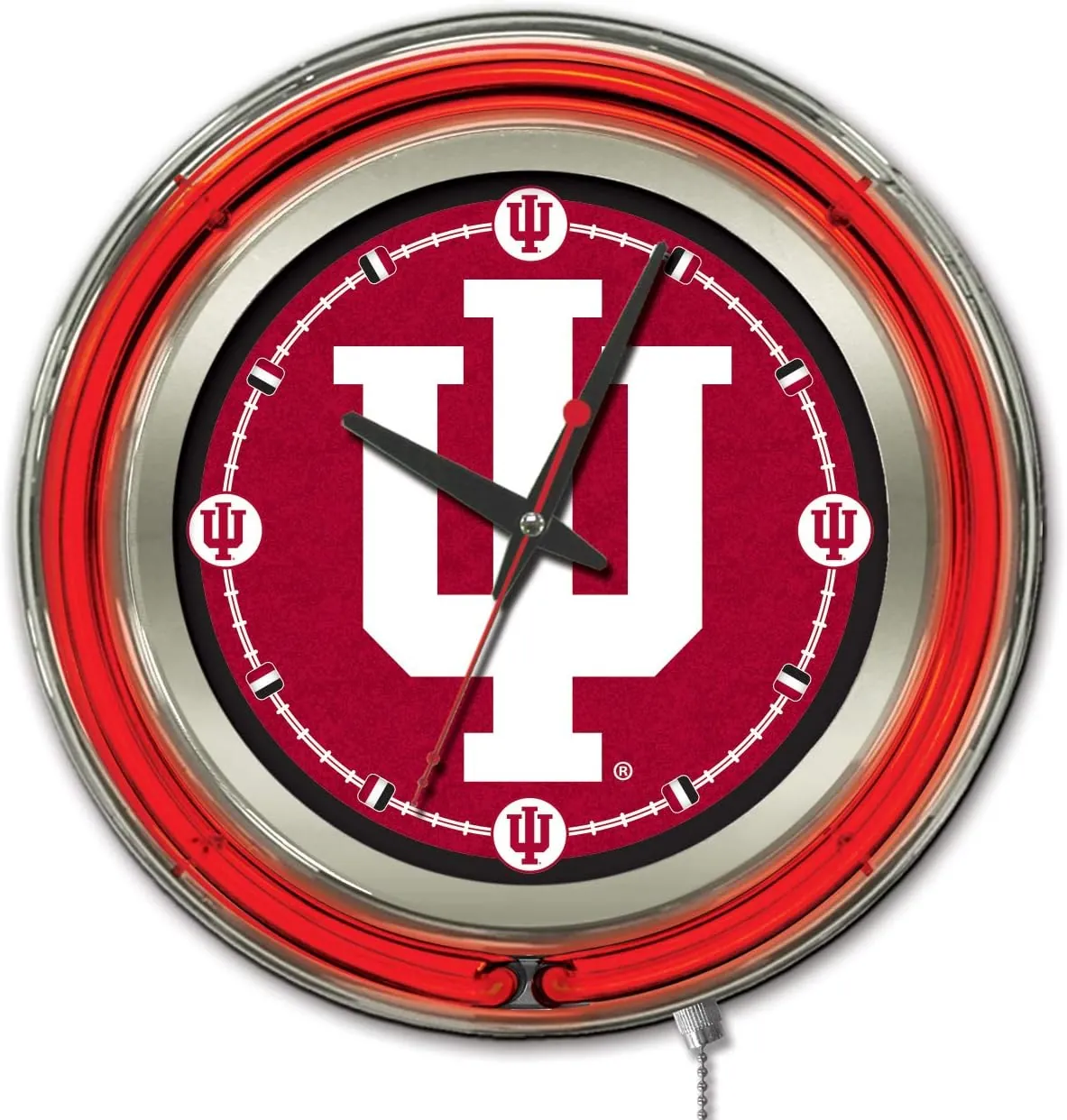 Holland Bar Stool Co. NCAA Unisex-Adult Double Neon Ring, 15 Dia. Logo Clock