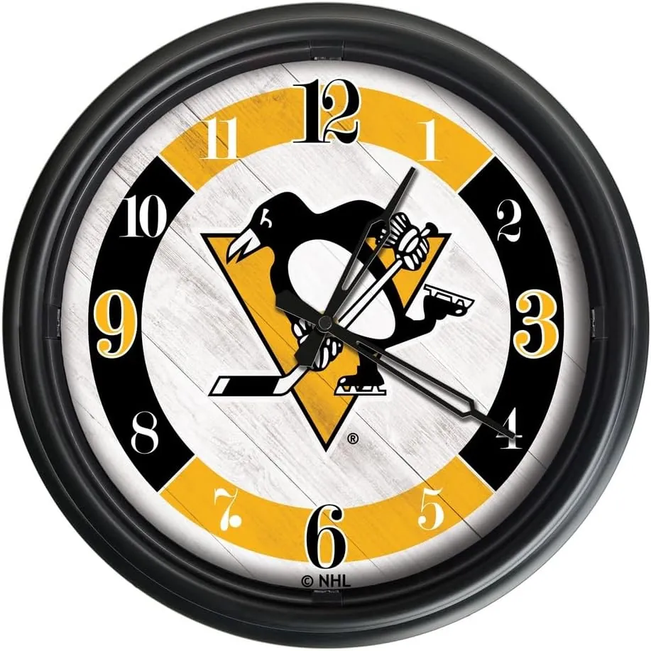 Holland Bar Stool Co. Pittsburgh Penguins Indoor/Outdoor LED Wall Clock