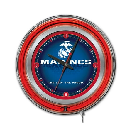 Holland Bar Stool Co. United States Marine Corps Double Neon Wall Clock