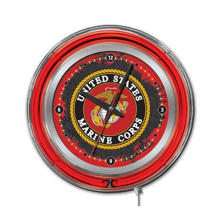 Holland Bar Stool Co. United States Marine Corps Double Neon Wall Clock