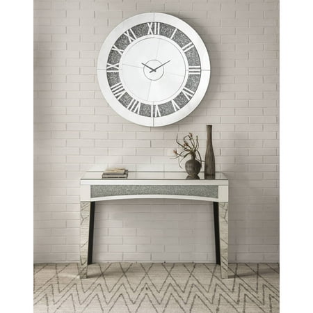 HomeStock Old World Opulence Wall Clock In Mirrored & Faux Diamonds