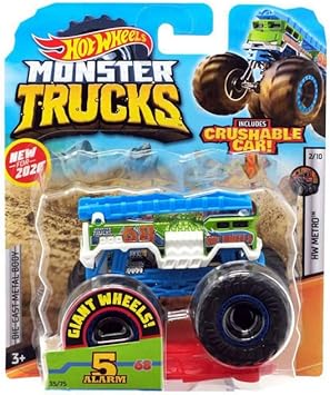 Hot Wheels Monster Trucks 5 Alarm fire Truck (Blue/Green)