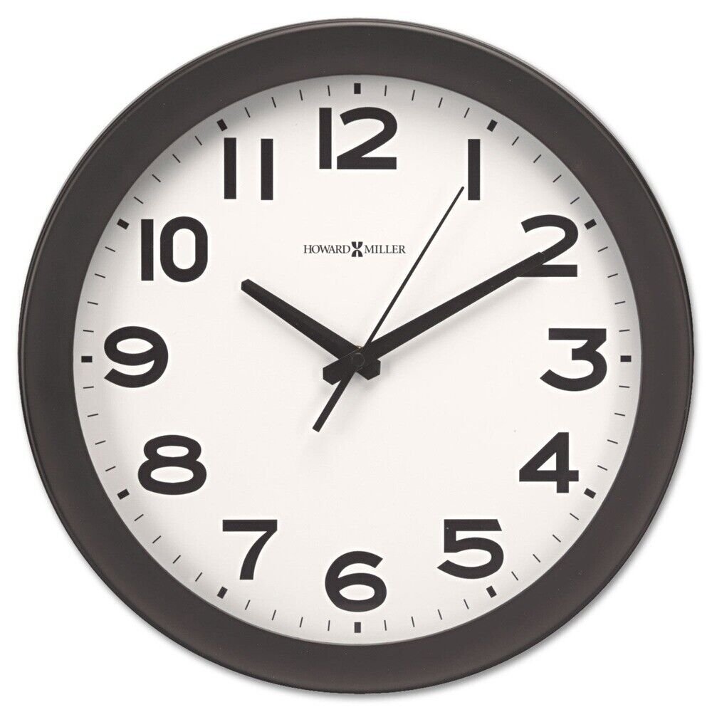 Howard Miller 625485 13.5 in. Diameter Kenwick Wall Clock - Black Case New