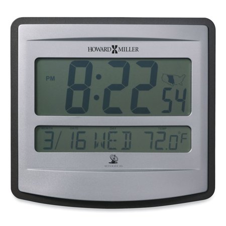 Howard Miller 625780 Nikita 8.75 in. x 8 in. Wall Clock - Silver/Charcoal Case