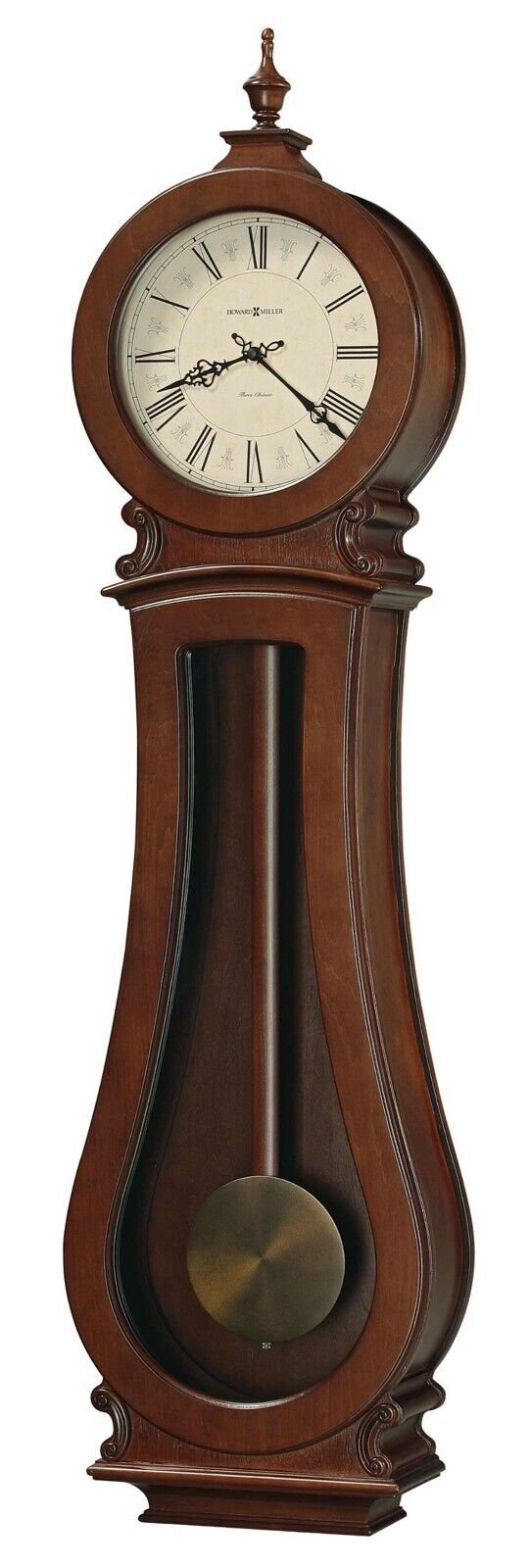 Howard Miller Arendal II Wall Clock 625551 Cherry Bordeaux Pendulum Timepiece