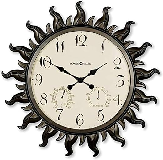 Howard Miller Clio Wall Clock II 549-559 – Indoor/Outdoor Metal Frame with Quartz Movement