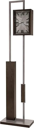 Howard Miller Coeur d'Alene Grandfather Clock II 549-654 – Dark Coffee Oak Finish, Living Room Floor Clock, Charcoal Finished Pendulum, Floor Glides, LED Lighting