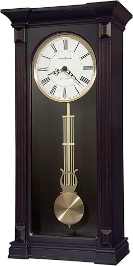 Howard Miller Gobles Wall Clock, 25.75 Inches Analog Display, Brown Unique Style Swinging Pendulum Clocks With Brushed Antique Brass-finished Perfect For Bedroom, Home Decor And Office Quartz Movement