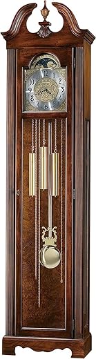 Howard Miller Hinchman Floor Clock II 549-051 – Lightly Distressed Hampton Cherry Grandfather Home Decor with Quartz, Triple-Chime Movement