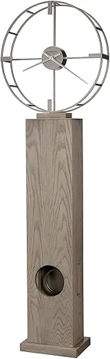 Howard Miller Juno Floor 94th Anniversary Clock 611-312 – Seaside Grey Finish, Vertical Home Decor, Wooden Base, Roller Light Switch, Quartz Continuous Sweep Movement