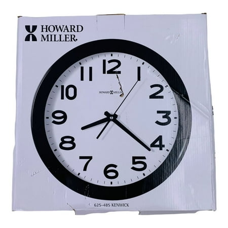 Howard Miller Kenwick Wall Clock 13.5 Overall Diameter Black Case 625-485