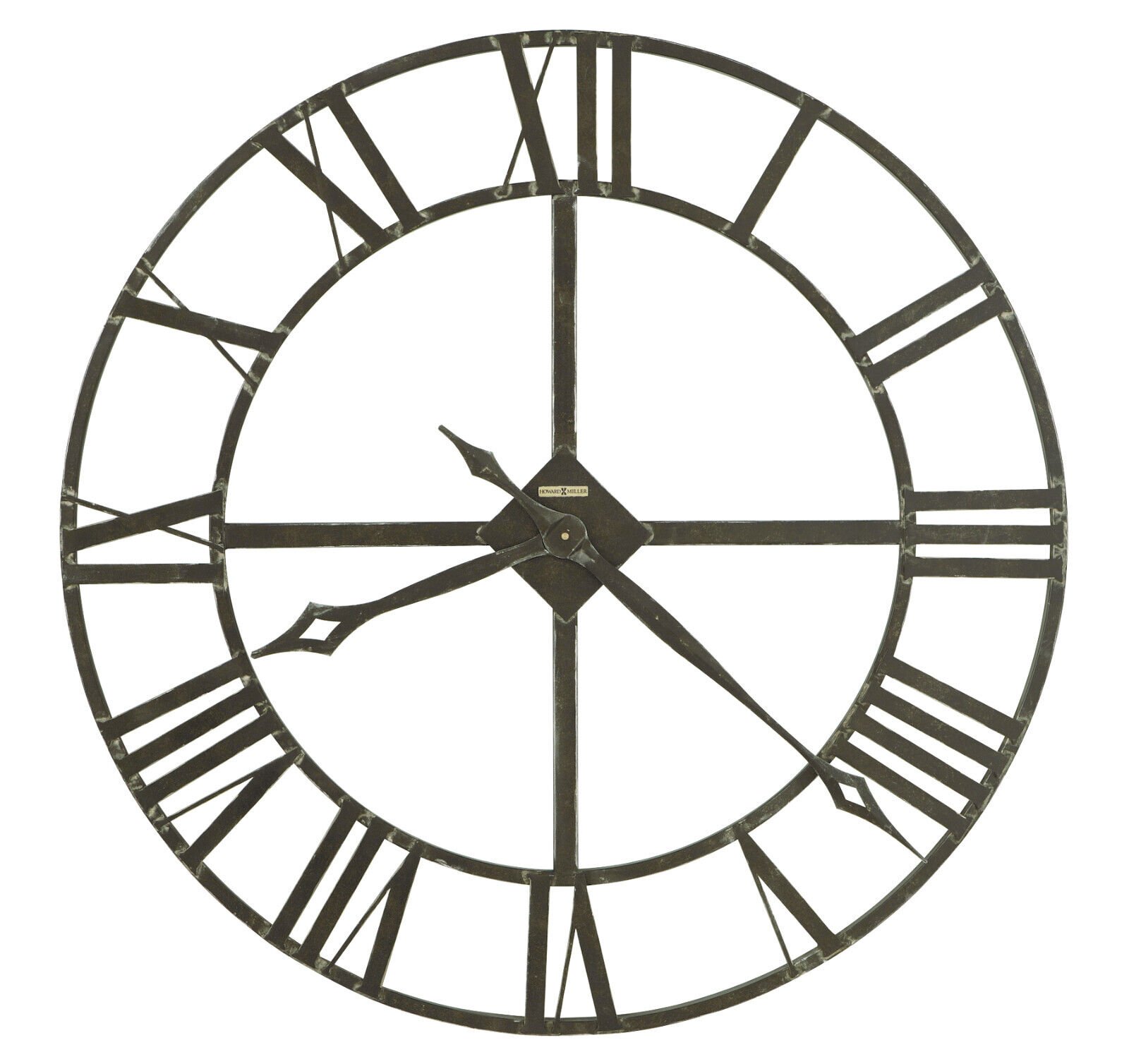 Howard Miller Lacy II 14" Wall Clock 625423 Large Charcoal Gray Iron Round Clock