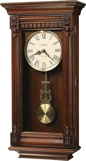 Howard Miller Lewisburg Wall Clock 625-474 – Tuscany Cherry with Quartz, Triple-Chime Movement