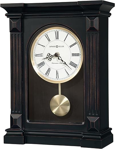 Howard Miller Meridian Clock II 549-738 – Worn Black with Quartz, Single-Chime Movement