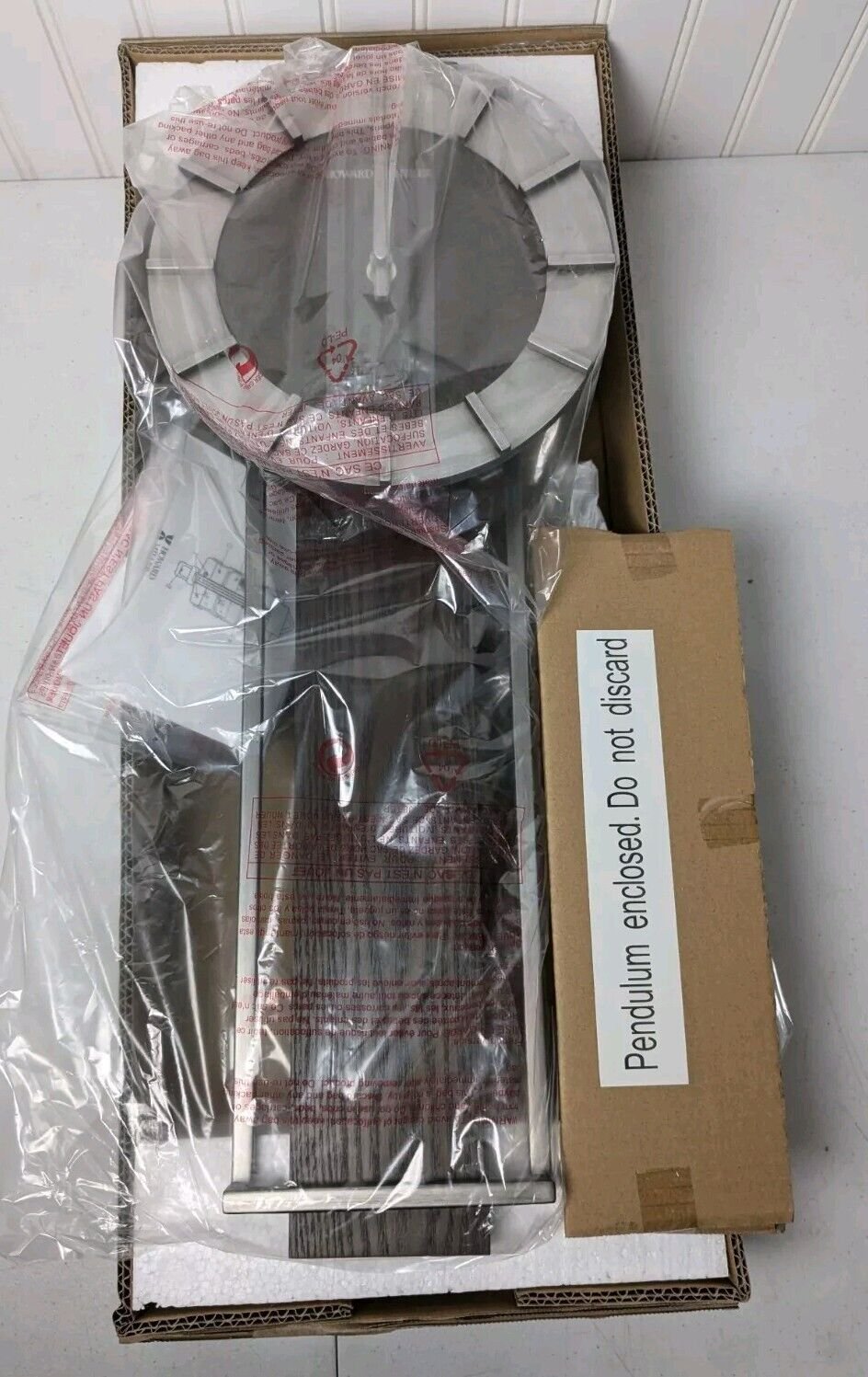 Howard Miller Oscar Wall Clock 625692 Rectangular Aged Silver, Satin Ebony Decor