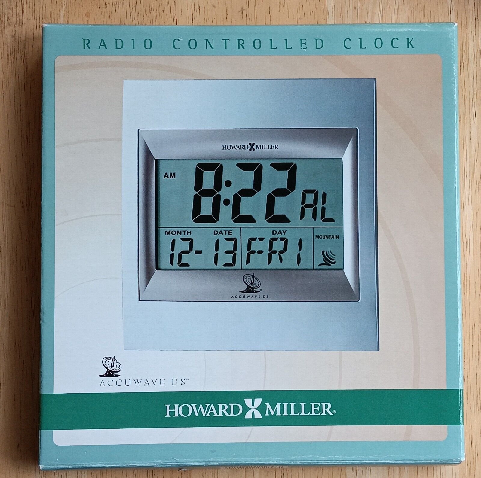 Howard Miller Radio Controlled LCD Clock ACCUWAVE DS NEW BOX Table Wall MIB
