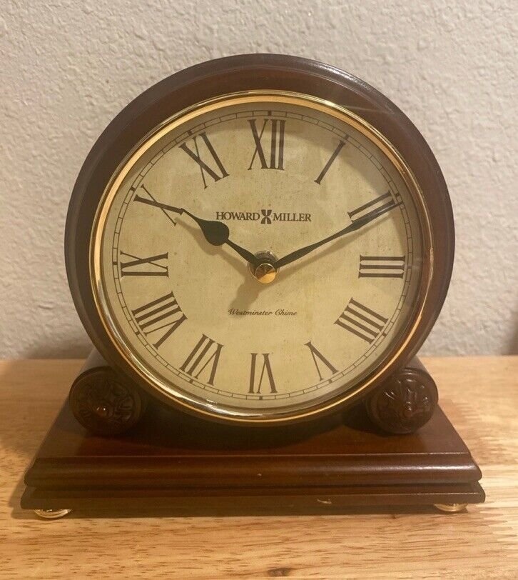 HOWARD MILLER REDFORD QUARTZ MANTEL CHIME CLOCK 635-123 WINDSOR CHERRY FINISH