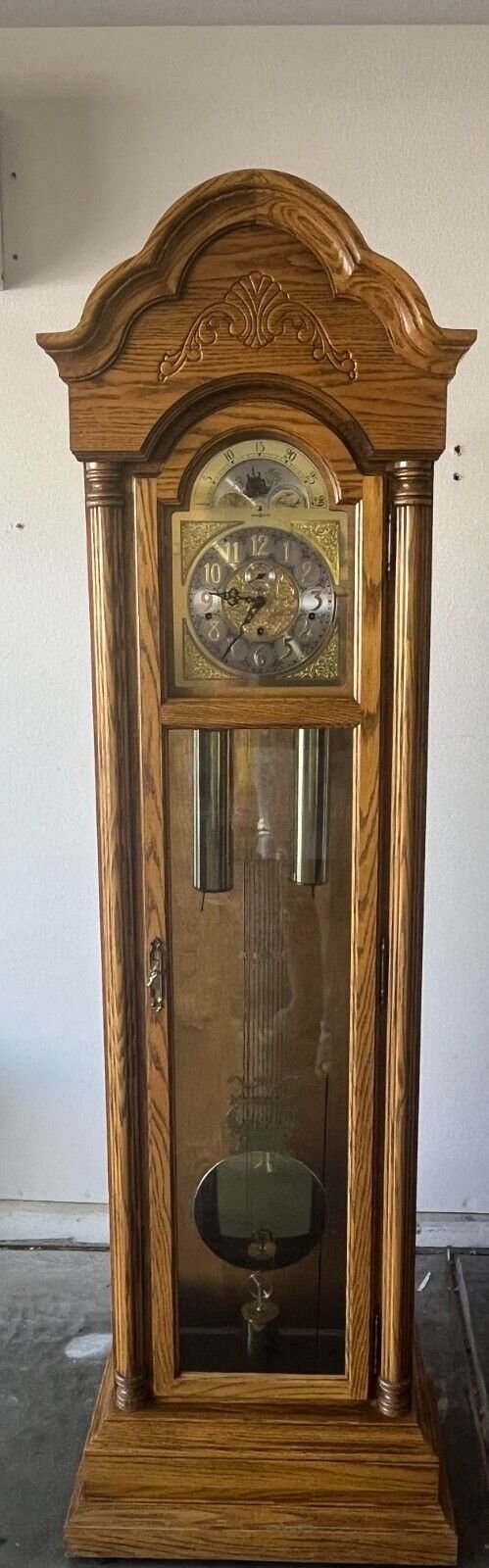 Howard Miller Scarborough Floor Clock 611144 Legacy Oak Grandfather Timepiece