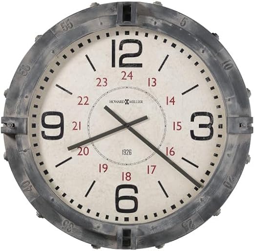 Howard Miller Sharon Wall Clock II 549-461 – 31.75” Antique Metal Oversized Gallery with Quartz Movement