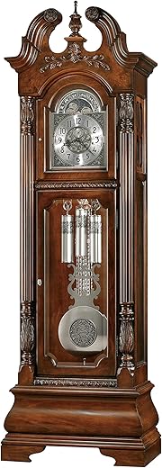 Howard Miller Stratford Floor Clock 611-132 – Ambassador Collection, Heavily Distressed Hampton Cherry with Cable-Driven, Triple-Chime Movement