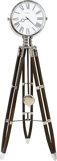 Howard Miller Stringer Floor Clock II 549-107 – Black Coffee Home Decor Tripod and Bezel Design with Quartz, Triple-Chime Movement