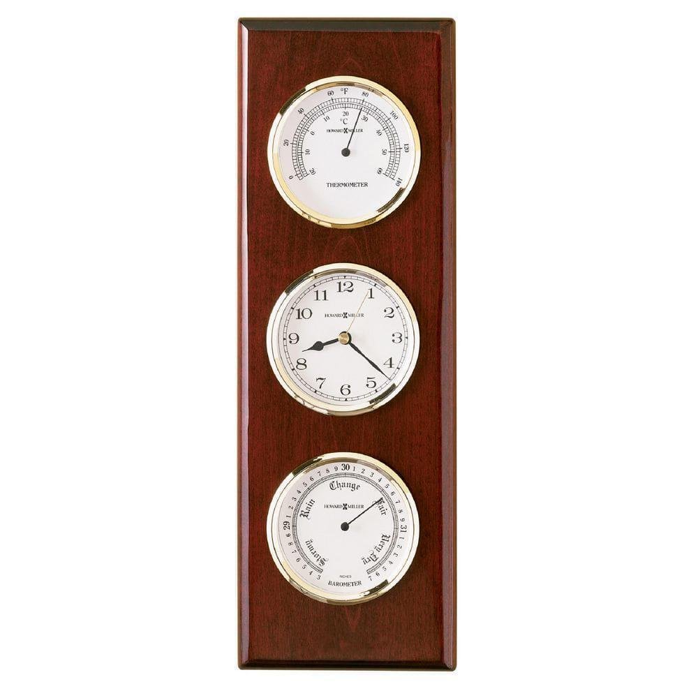 Howard Miller Wall Clock Shore Station Soft-Ticking Noise Brown Rosewood Finish