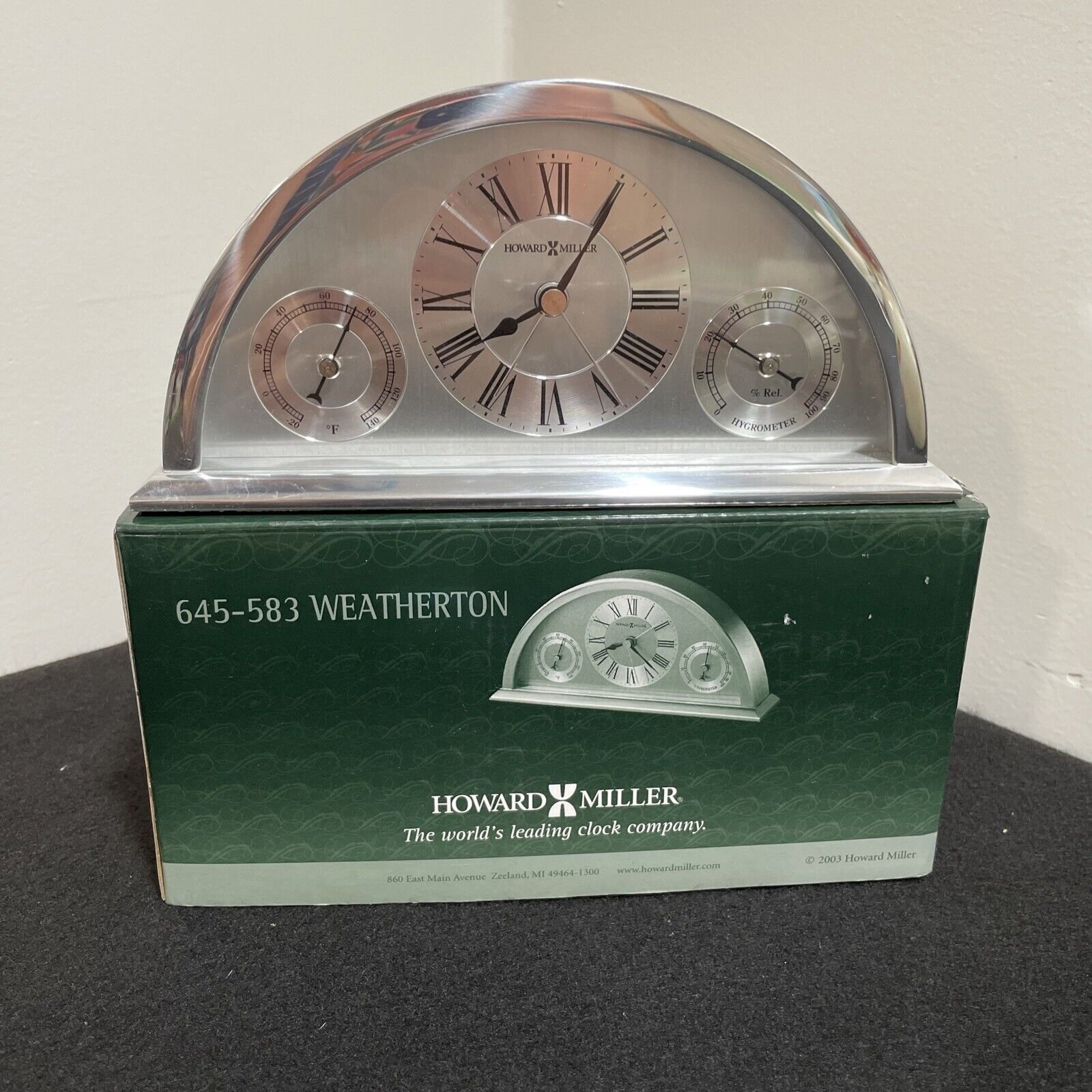 Howard Miller Weatherton Weather Maritime Table Alarm Clock 645-583 Silver