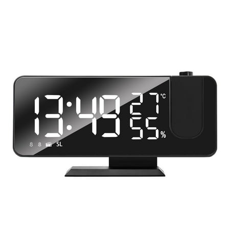 Htovila Projection Alarm Clock,Loud Dual Alarm Clock Heavy Kid Heavy Kid Elderly Clock Radio Loud Alarm Clock S n Alarm LED Sn Alarm Yorten Rookin Clock L-ED Screen LED S n