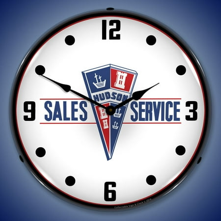 Hudson Sales and Service Wall Clock, Lighted