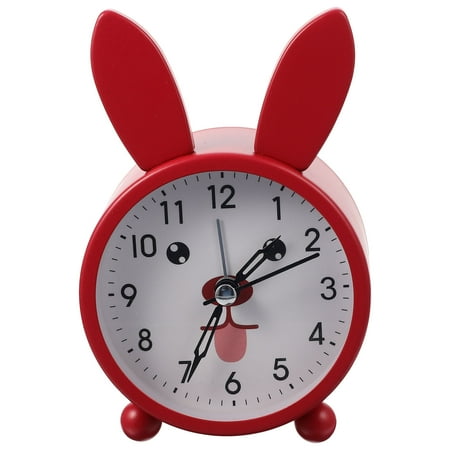 ifundom Adorable Cartoon Rabbit Shape Clock Desktop Decorative Silent Clock Zodiac Bunny Clock