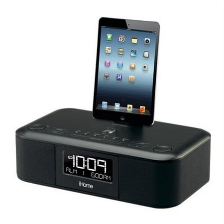 iHome Flexible Lighting Dock Aux-in Jack FM Radio Digital Alarm Clock (Black) IDL95 (Used in Non-Retail Packaging)