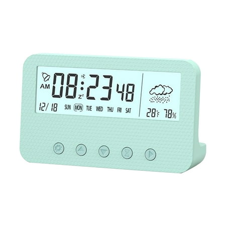 Ikohbadg LED Digital Alarm Clock with 12/24Hr Display, Countdown Timer, and Snooze Function - Compact Design in Mint Green, Pink, or White