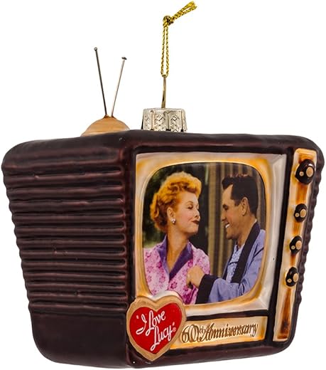 I Love Lucy Kurt Adler Glass TV Ornament, Anniversary