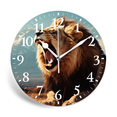 IMPCOKRU 12 inch Round White Wall Clock,Autumn Squirrel forest Leaves Landscape Nature Image,Silent Non-Ticking Wall Clock Decor for Home Office Kitchen Living Room Bedroom