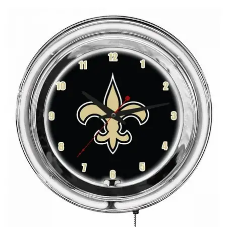 Imperial New Orleans Saints 14'' Neon Clock