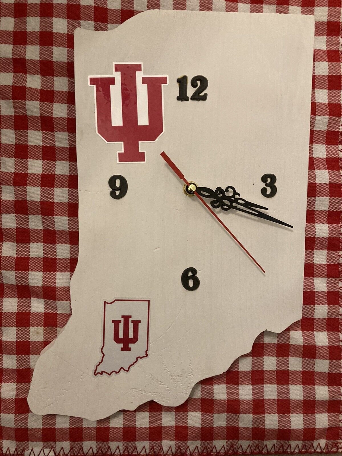 Indiana hoosiers clock - sports clock handmade wood