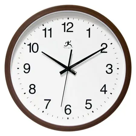 Infinity Instruments 14 Brown Transitional Analog Display Wall Clock