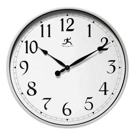 Infinity Instruments 18 in. Silver Transitional Analog Display Wall Clock