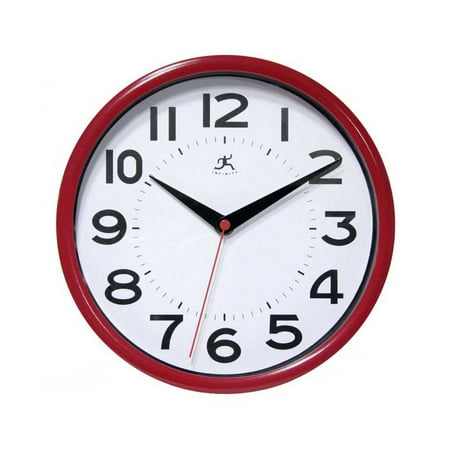 Infinity Instruments Metro Red Modern Analog Display 9-inch Wall Clock