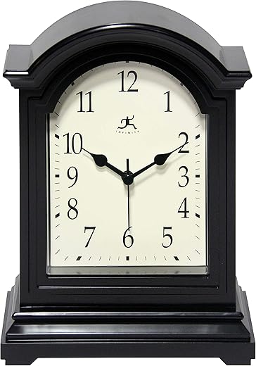 Infinity Instruments Miniature Grandfather Clock for Mantle, Vintage Tabletop Clock with Antique Design, 9