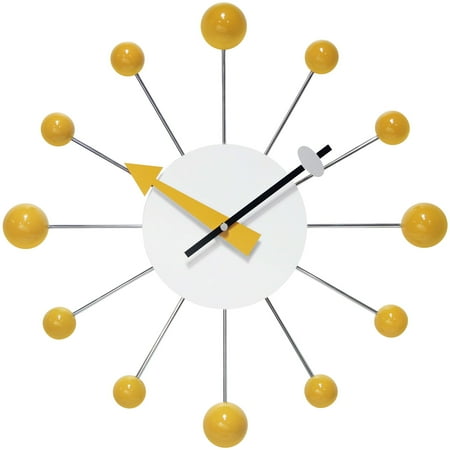 Infinity Instruments Orb Spoke 15 Inch Starburst Indoor Wall Clock, Saffron