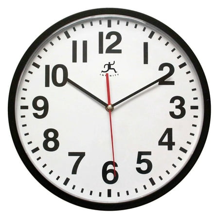 Infinity Instruments Pure Black Transitional Analog Display Wall Clock