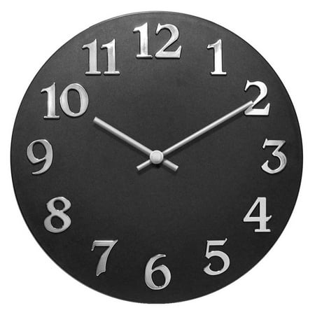 Infinity Instruments Vogue Round Black 12-inch Analog Wall Clock