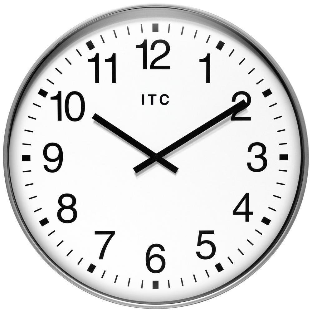 Infinity Instruments Wall Clocks Profuse 19" Business Clock, Silver Durable